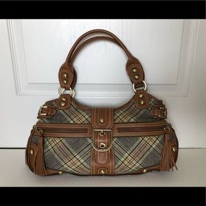 Rafe Brown Leather Plaid Handbag